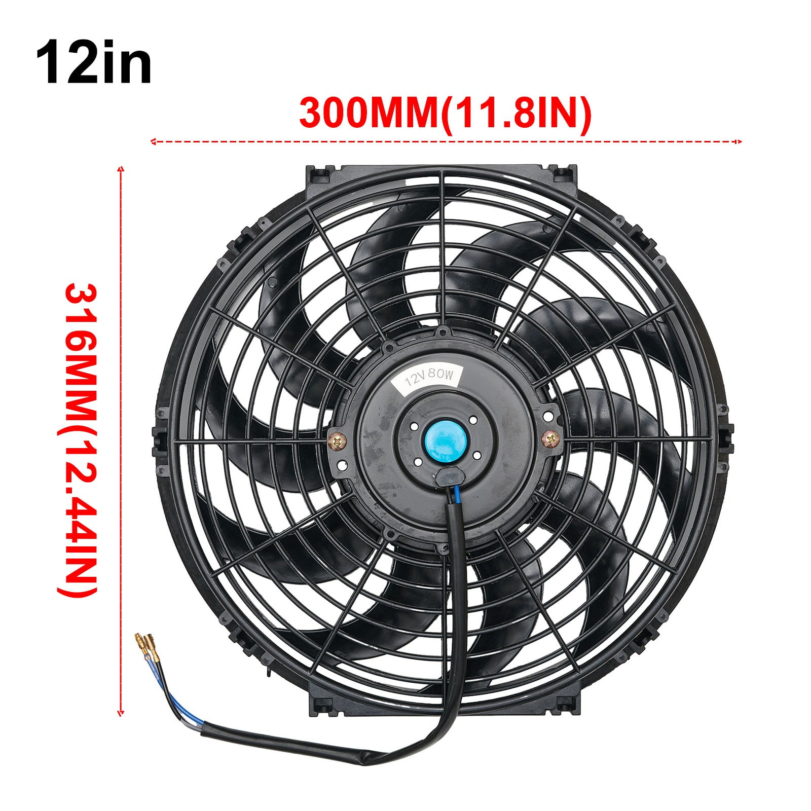 12V 80W 12''/10"/9"/7" Push/Pull Electric Radiator Intercooler Slim Fan