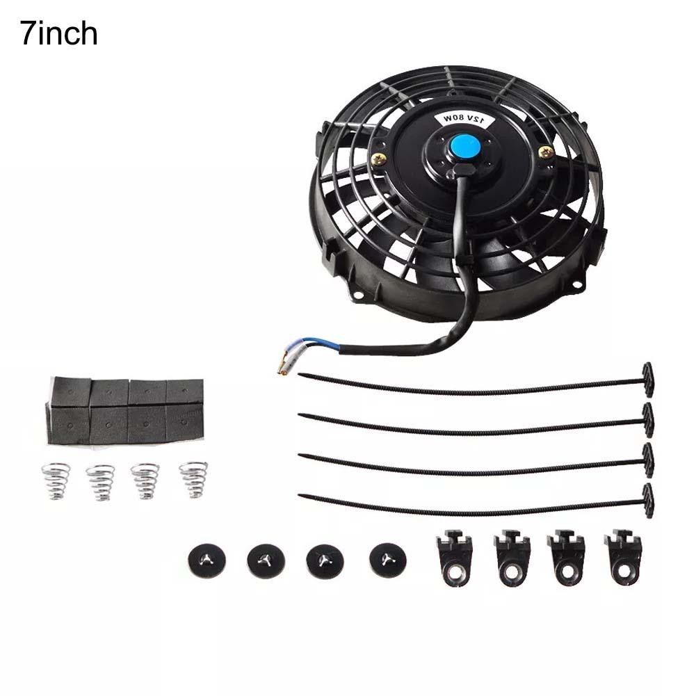 12V 80W Car Engine Cooling Fan 7 Inch with Mounting Accessorie Electric ...