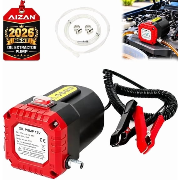 12V 80W Electric Oil Extractor Pump, Oil Transfer Pump, 12V Fluid Extractor Pump for Car Mower Marine Engine Oil