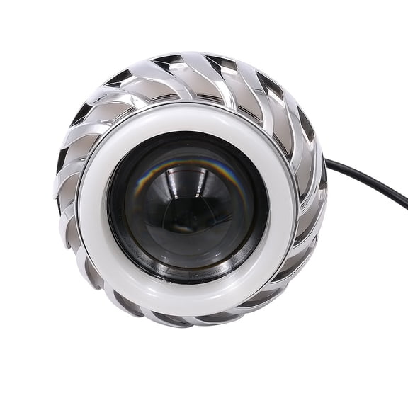 12V-85V LED Motorcycle Headlight with Angel Eyes & Devil Eye, 30W Super Bright High Low Beam Front Lamp, Double Lens 8000K 1200LM Lighting for Scooter Motorbike ATV