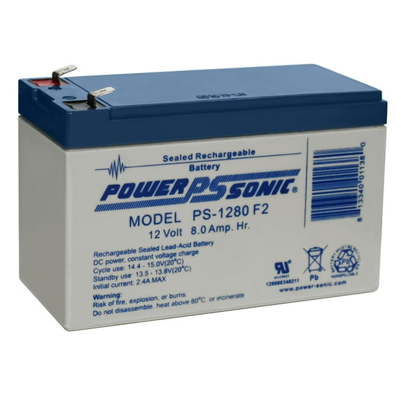 12V 8AH F2 SLA Replacement Battery for NP8.5-12, PS-1280