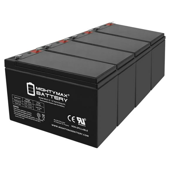 12V 8AH SLA Battery Replacement for Exide EP1229W - 4 Pack