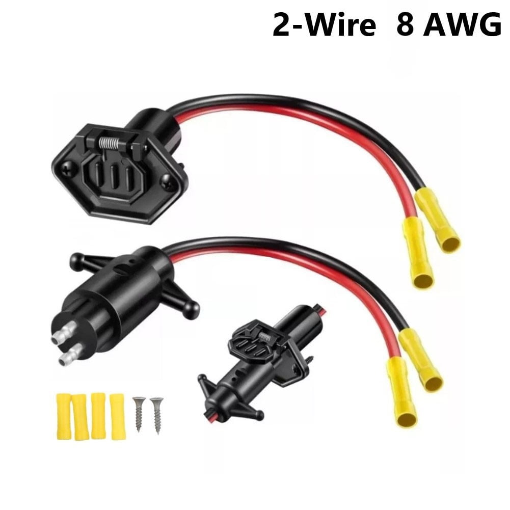 12V 8AWG 2 Wire Waterproof Trolling Motor Plug Connector Socket for Marine Boat