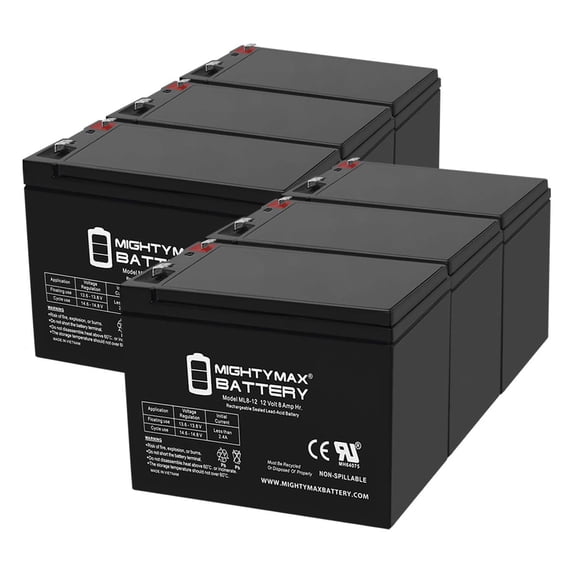 12V 8Ah SLA Battery Replacement for Amstron AP-1290F1 - 6 Pack
