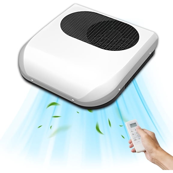 12V 9500BTU Universal Rooftop RV Air Conditioner, DC Camper AC Unit for RV, Motorhome, Semi Truck, Van, Trailer, Tractor, Boat (Fast Cooling)