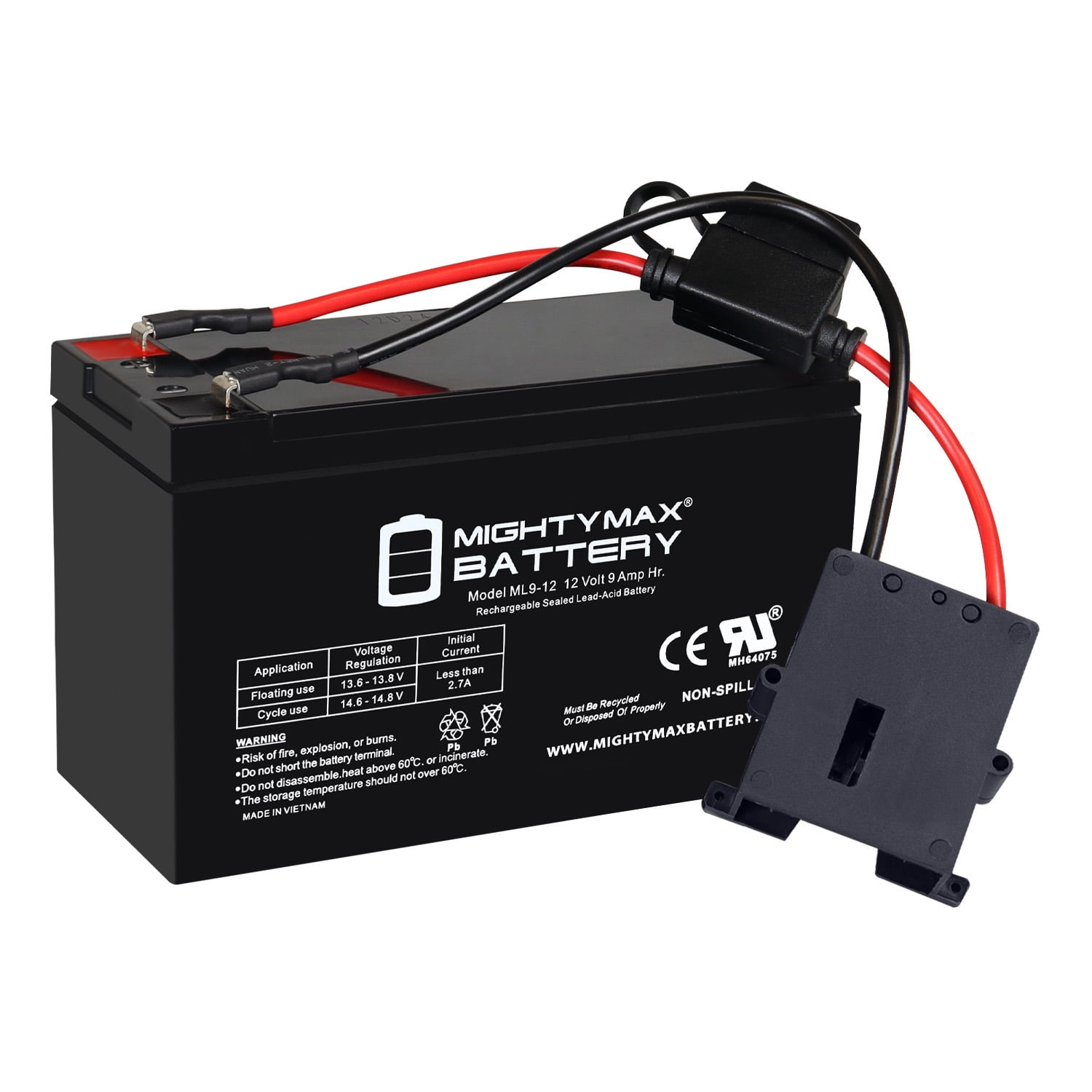 12V 9AH F2 SLA Replacement Battery Compatible With Schumacher Electric TB3 Power Wheels Vehicles
