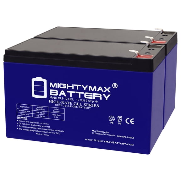 12V 9AH GEL F2 Replacement Battery Compatible with Exide PowerWare PW 9125-1250 - 2 Pack