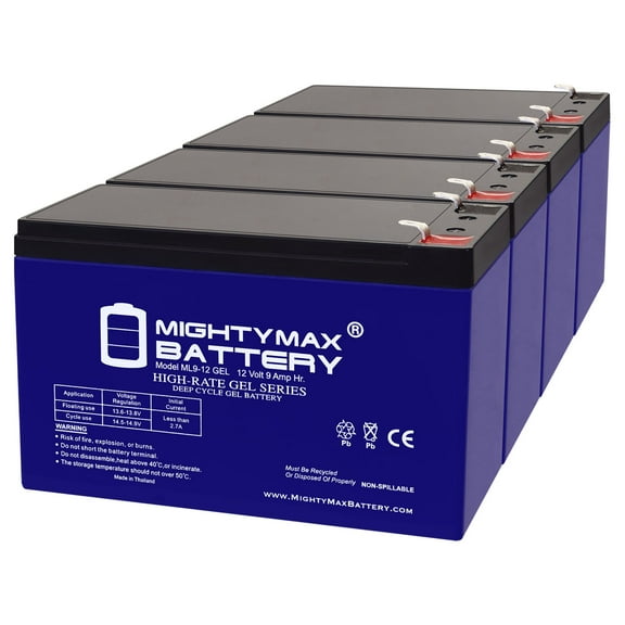 12V 9AH GEL F2 Replacement Battery Compatible with Exide PowerWare PW 9125-2000 - 4 Pack