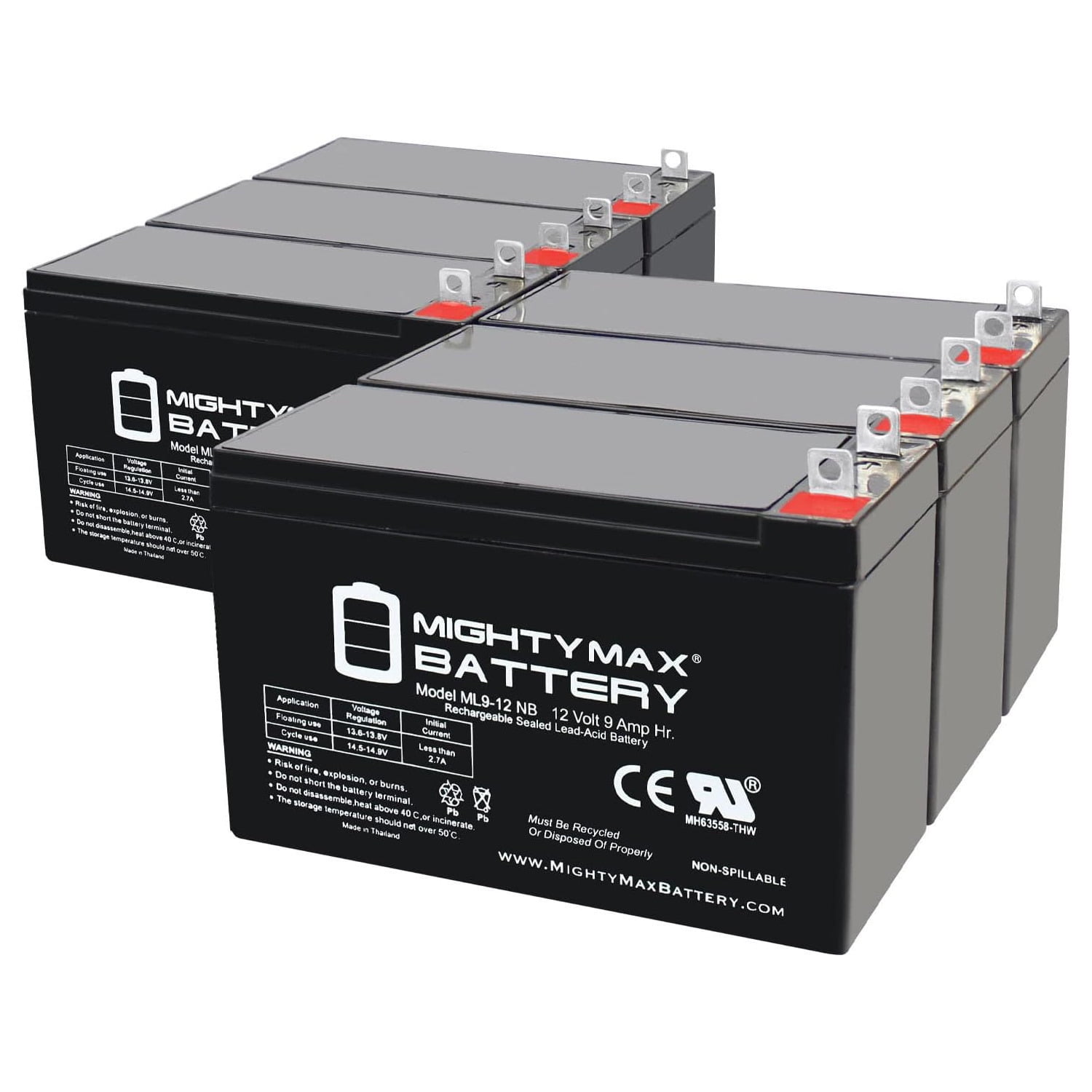 Replacement Battery For Generac 8500 / XP8000E - 12V 9Ah, Nut & Bolt Terminals, Fully Charged, 1 Year Warranty