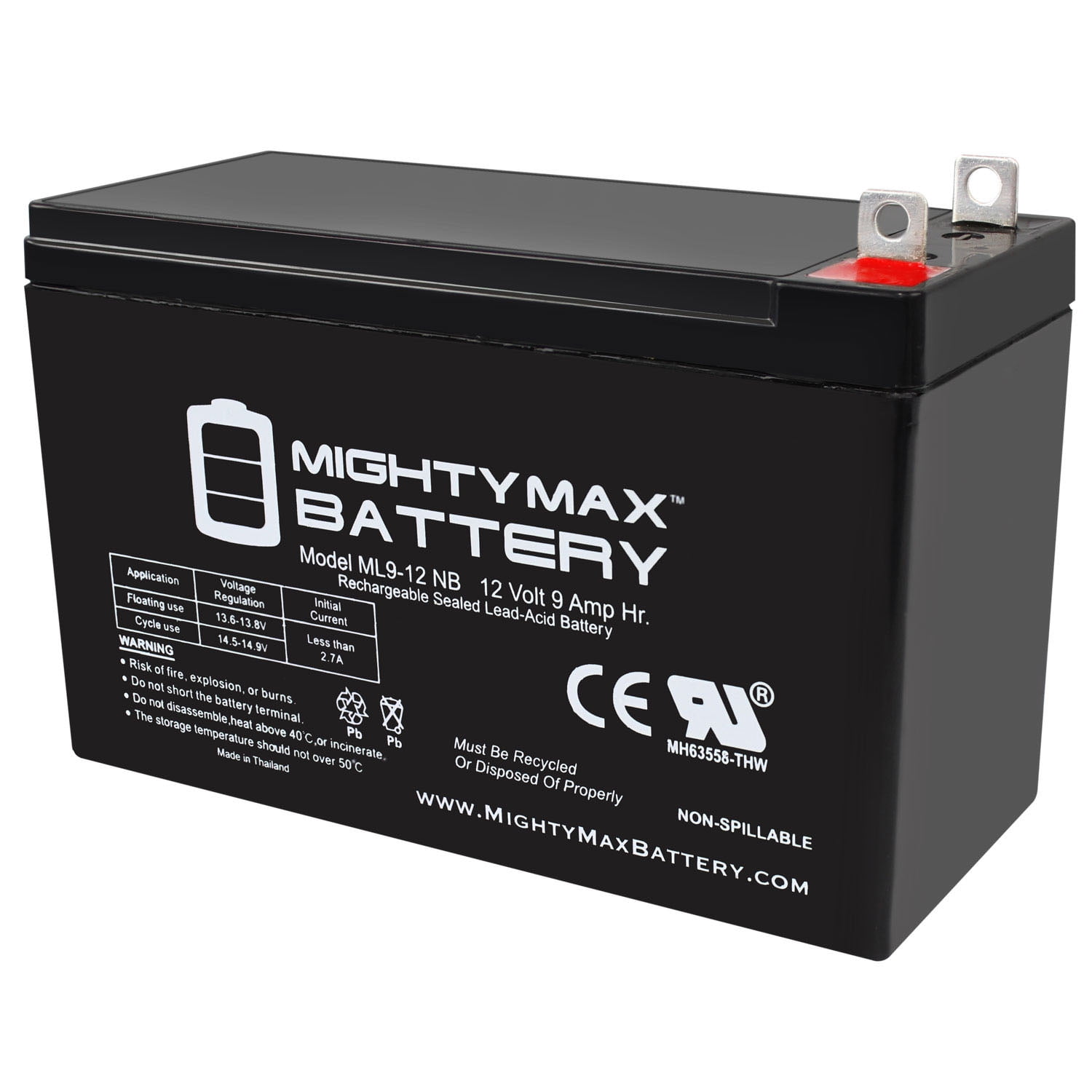 Batterie lithium 12V 9Ah - Réf. LTB12009L - Li-Tech