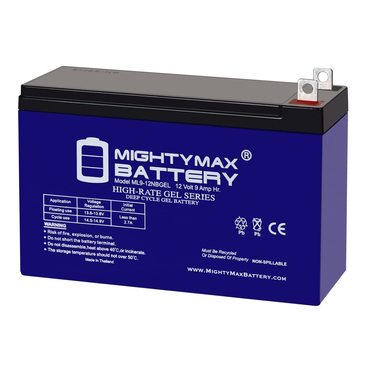 12V, 9Ah, GEL, NB Terminal, Replacement Battery Compatible with DeWalt 7000W Portable Generator