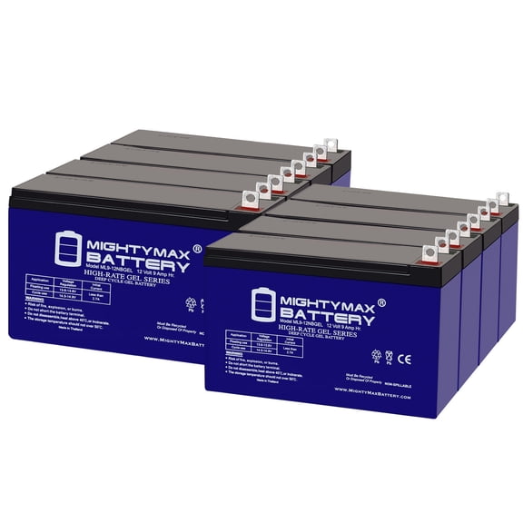 12V, 9Ah, GEL, NB Terminal, Replacement Battery Compatible with Generac Generators 005939-2 - 8 Pack