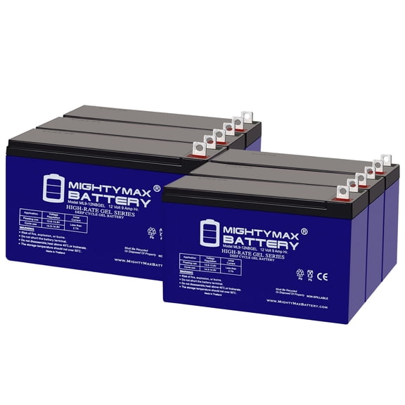 12V, 9Ah, GEL, NB Terminal, Replacement Battery Compatible with Stanley Tools J309 - 6 Pack