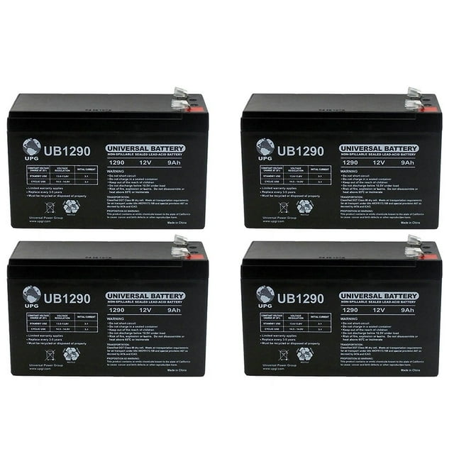 12V 9Ah SLA Battery for Cryopto Lock CC-8521BN Access Control System - 4 Pack