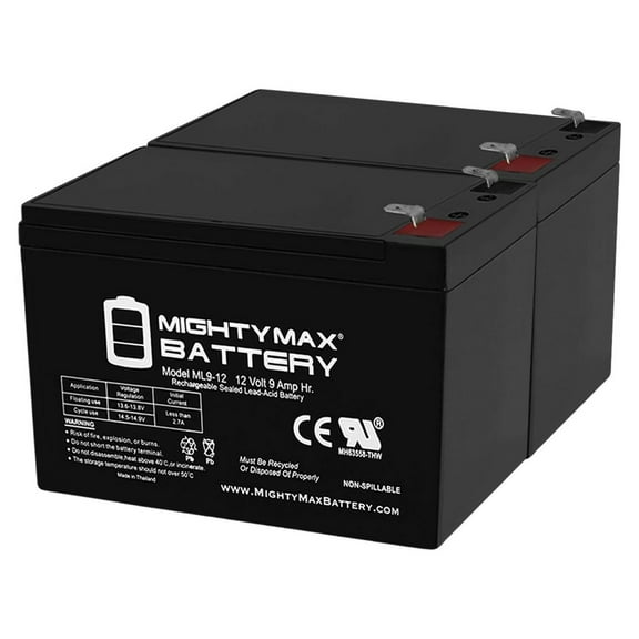 12V 9Ah SLA Battery for LiftMaster Mega Sprint Gate Opener - 2 Pack