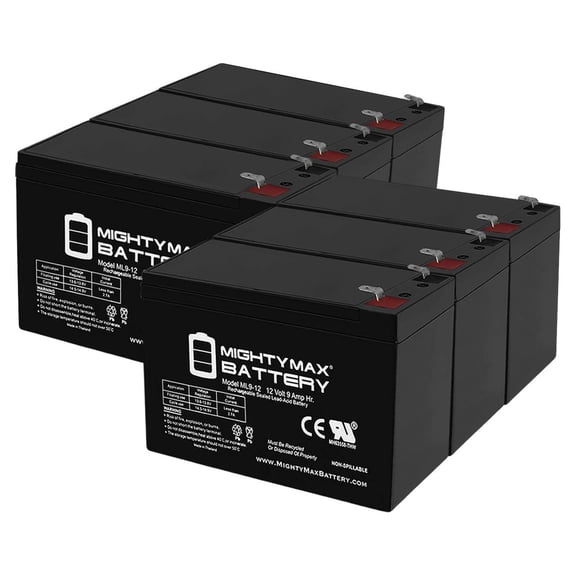 12V 9Ah Sealed Lead Acid Battery for ATVs and Surge Protector - 6 Pack