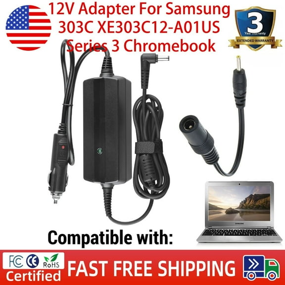 12V Adapter For Samsung 303C XE303C12-A01US Series 3 Chromebook Google Chrome OS
