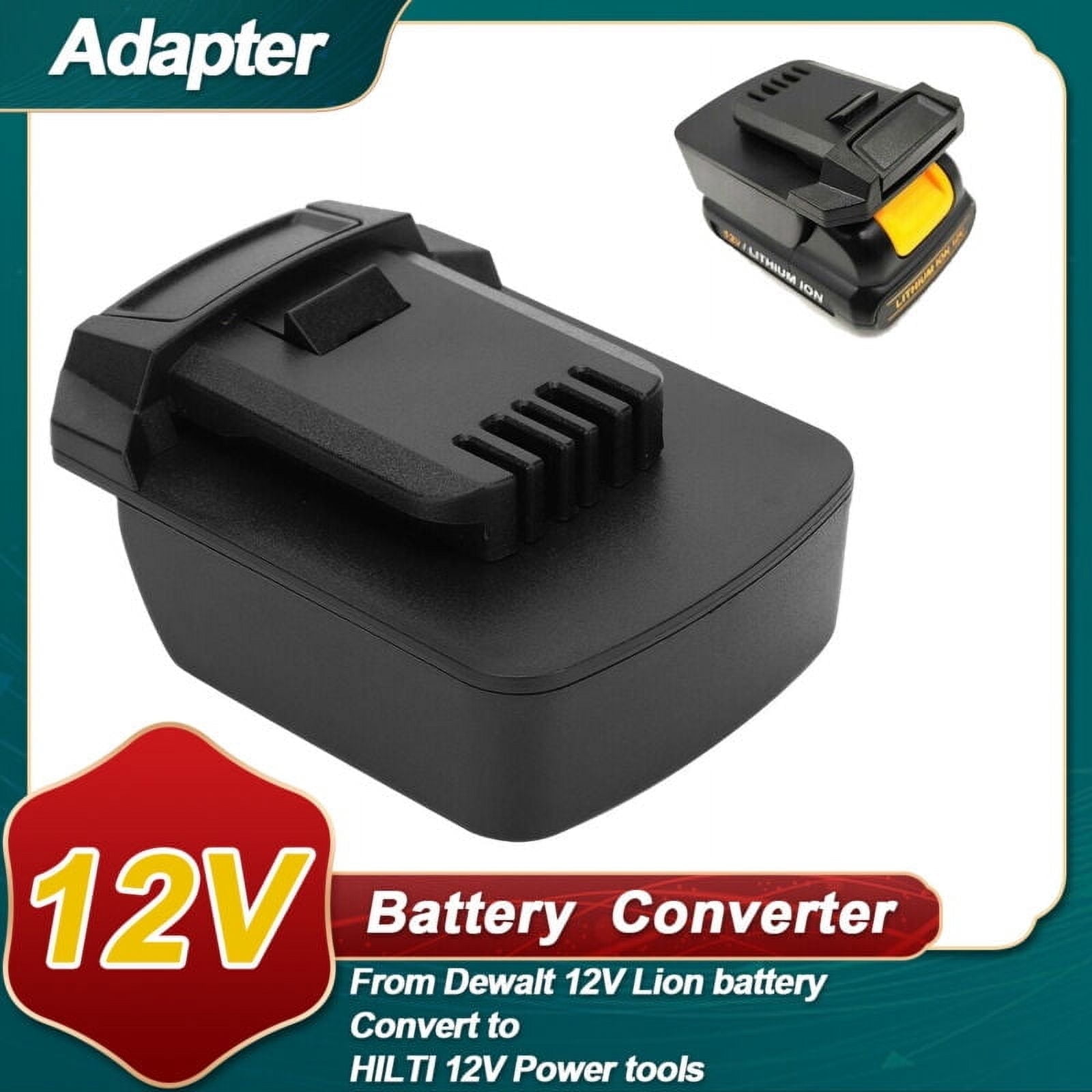 12V Adapter For Hilti Cordless Tool, 12V De*walt Lithium Battery DCB124-XJ DCB120 DCB123 DCB127 DCB122 DCB124 DCB121 Convert  to for HILTI 12V Replacement Cordless Tool Electronic Component