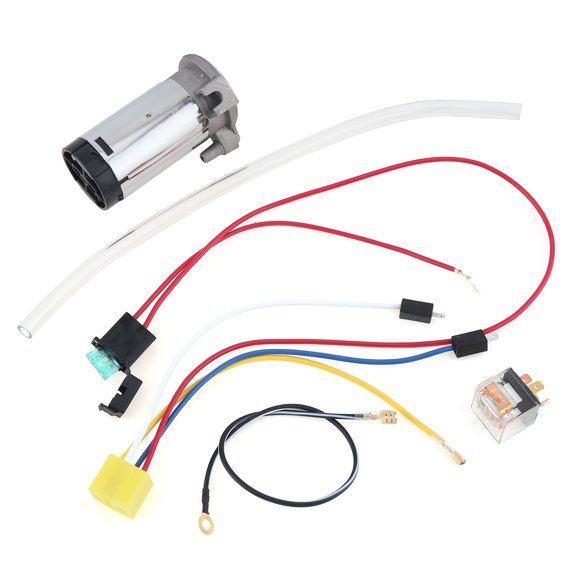 12V Air Compressor for Air Horn with Air Hose, Wires, Relay, Full Set Air Compressor Kit