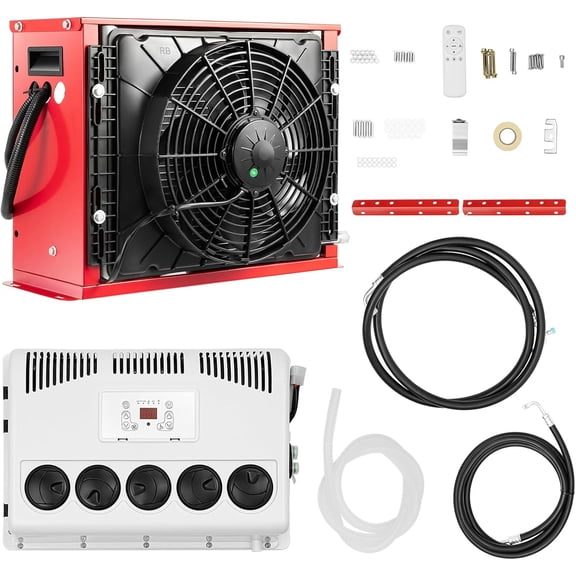 12V Air Conditioner, 11000 BTU Truck Cab Air Conditioner 12V Mini Split AC Unit RV Air Conditioner for Semi Motorhome Trucks Bus Trailers Van Cooling Rapidly Low Noise