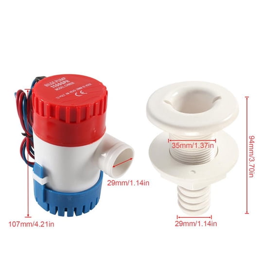 12V Automatic Bilge Pump Kit, 1100GPH Marine Grade Water Removal System With 78.7 Inch Hose For Boats, Yachts, RVs, Basement, Emergency Use,1100GPH