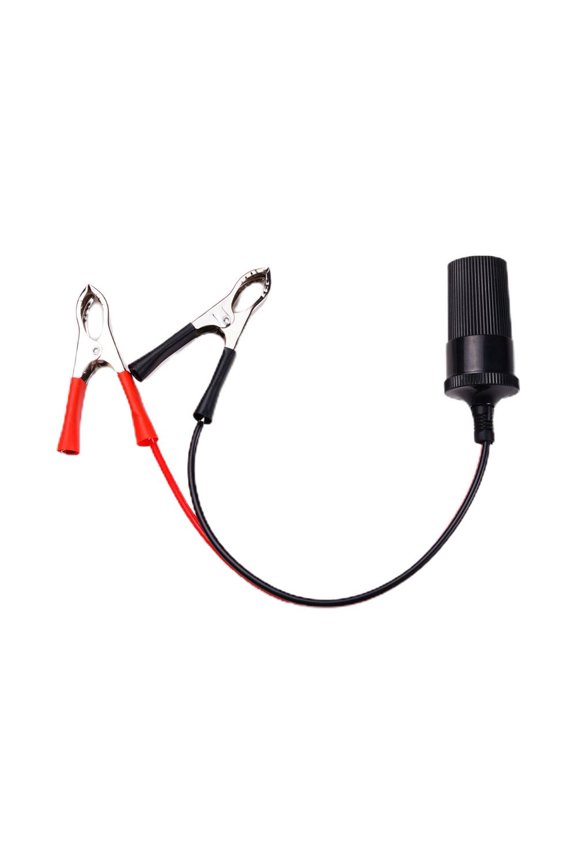 12V Battery Clamp Terminal Clip-on Car To Cigarette Lighter Adapter Plug, T5J1