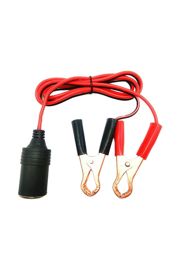 12V Battery Clamps Terminal Clip-on Car To Cigarette Lighter Socket Adapter Plug T7B7