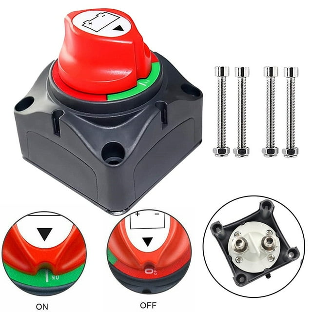 12V Battery Disconnect Rotary Switch Cut On/Off Set For Car SUV