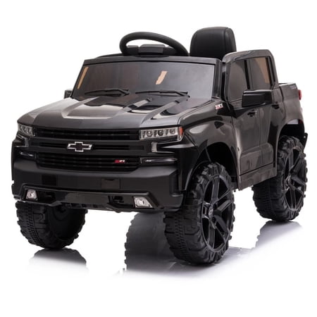 12V Battery Powered Electric Car for Kids ,Licensed Chevrolet Silverado Ride On Truck Car with Remote Control,MP3/FM, LED Lights,3.7mph Max Speed,Spring Suspension Electric Vehicle for Kids/Toddlers