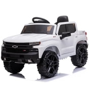 12V Battery Powered Electric Car for Kids ,Licensed Chevrolet Silverado Ride On Truck Car with Remote Control,MP3/FM, LED Lights,3.7mph Max Speed,Spring Suspension Electric Vehicle for Kids/Toddlers