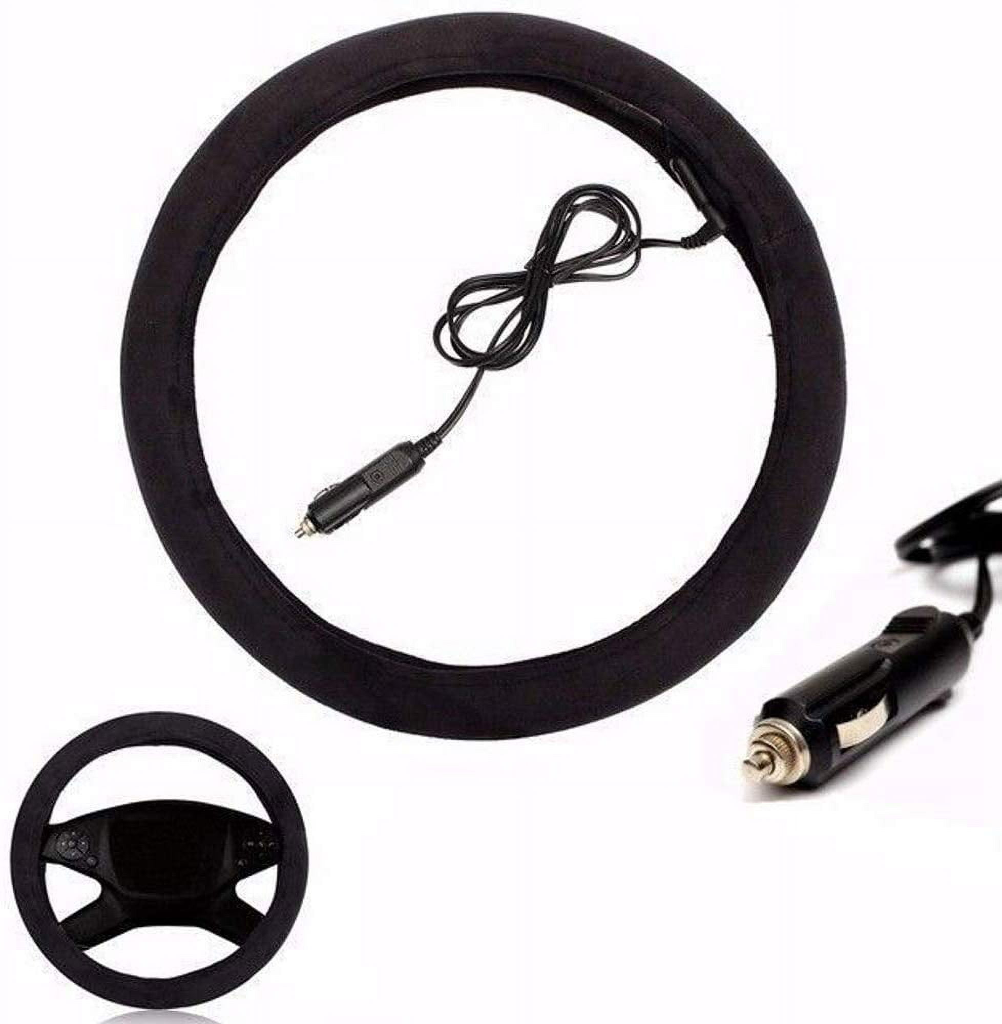 12V Black Warmer Car Steering Heater,Universal Car Steering Wheel Cover