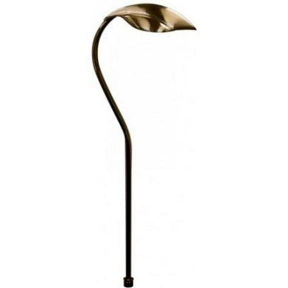 12V Brass Leaf Top Path Light, 21W - Weathered Brass
