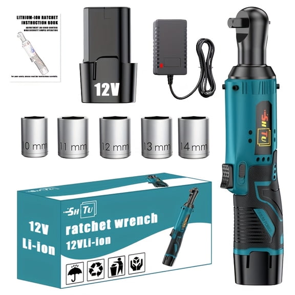 12V Brushless Cordless Electric Ratchet Wrench Set - Lithium Battery & Quick Charger, Ergonomic Grip, Speed Control, Compact Lightweight Tool for Car Repair & Home DIY, Ideal Men's Gift