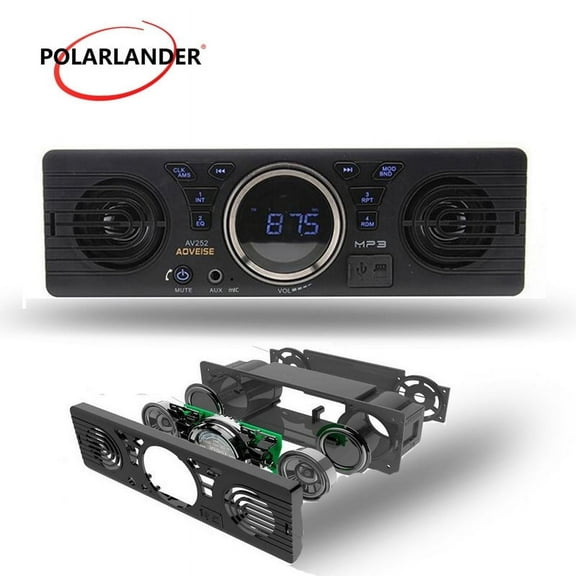 12V Built-in 2 Speakers Car Radio Bluetooth Handfree Function FM USB SD AUX Audio In Dash Stereo MP3 Player