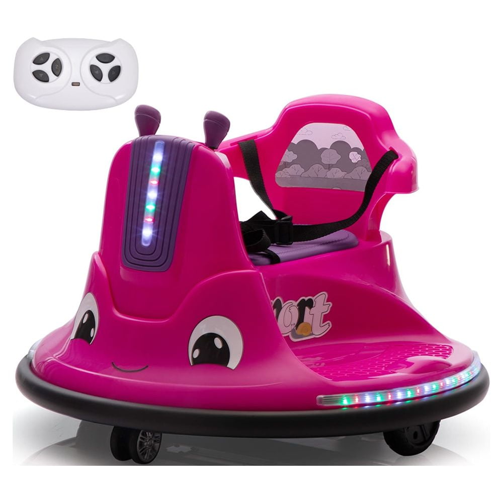 12V Pink Kids Electric Bumper Car with LED Lights