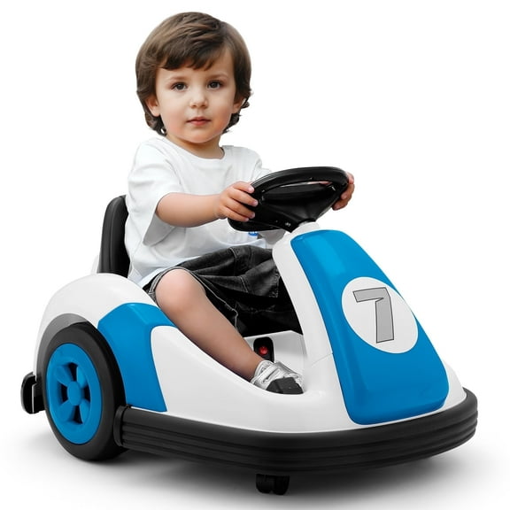Neche 12V Bumper Car, Toddler Ride On Toy 2 Speed, 360° Rotating Toddler Car with Remote Control, for Kids 2-5 Years Old,Blue
