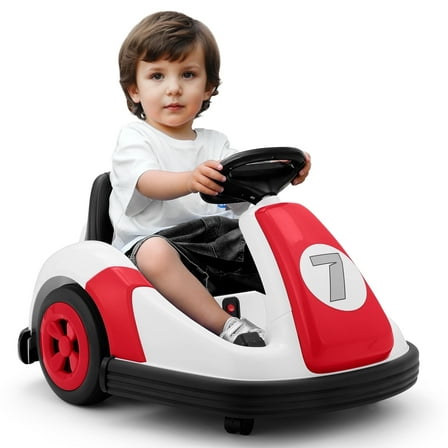Neche 12V Bumper Car, Toddler Ride On Toy 2 Speed, 360° Rotating Toddler Car with Remote Control, for Kids 2-5 Years Old, Red