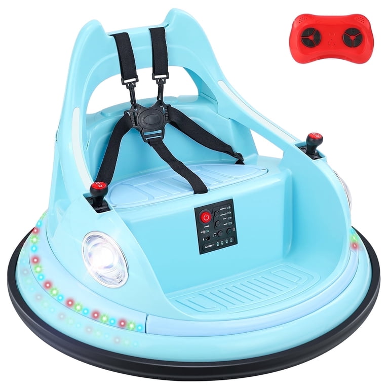 Neche, 12V Bumper Car, with Remote, 360° Spin, Light Blue