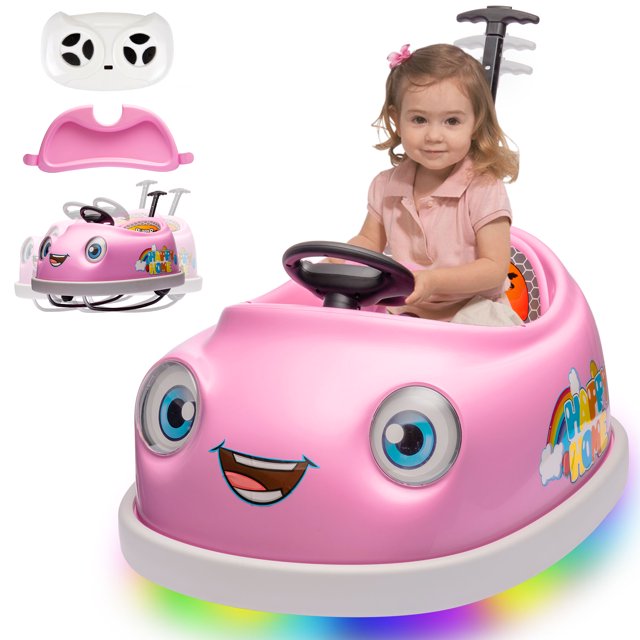 12V Bumper Car for Kids Ride on Toy for 35 Years Old with Pushrod and