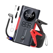 12V Car Air Compressor With Built In Tire Pressure Gauge And Emergencies Jump Starter For Vehicle Tire Inflation