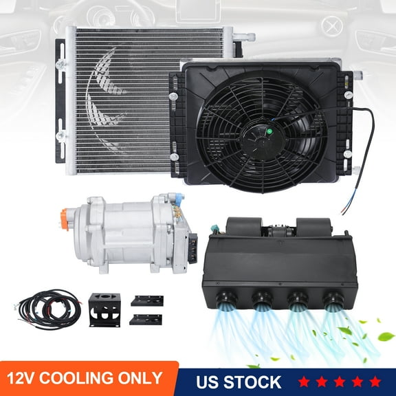 12V Car Air Conditioner Electric Underdash A/C Kit Compressor Cool Universal