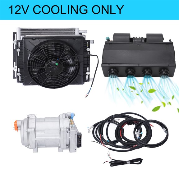 12V Car Air Conditioner Electric Underdash A/C Kit Compressor Cooling Universal