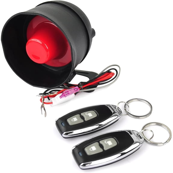 12V Car Alarm System, Anti-Theft Horn Siren with 7-Levels Sensitivity Universal Security Protection System Vehicle Alarm System with Sound