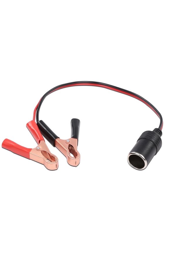 12V Car Battery Terminal Clip-On Cigarette Lighter Clamp Fit for ANY 12V Car Accessory/ 12-Volt Batteries Car/Truck/RV/Motorcycle/Boat Batteries