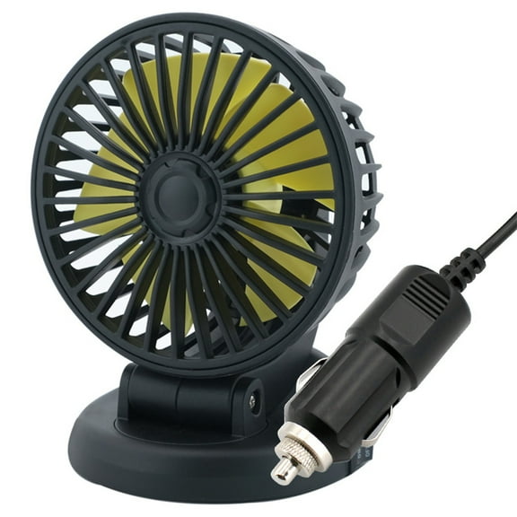 12V Car Cooling Fan With Multi-Angle Rotation, Universal Vehicle Fan With Three Adjustable Speeds, Quiet Low Noise Powerful Wind For Trucks, Vans, SUV Interior, Desk, Or Home Use