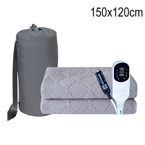 12V Car Electric Blanket, 150x80cm Portable Heated Travel Rug with 3 Heat Settings, For SUV Fiber Carbon S Heating Fast Back