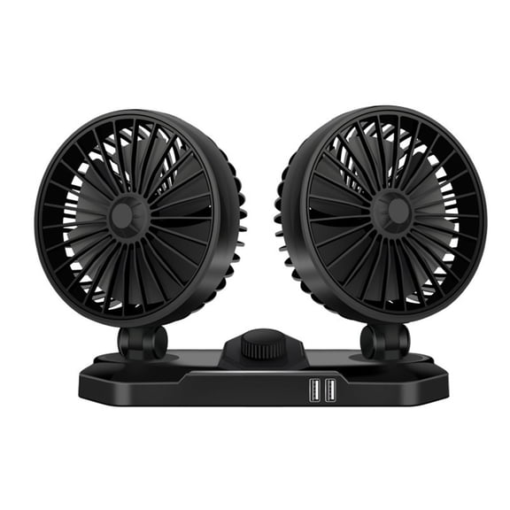 12V Car Fan, 2 Speed Rotatable Auto Fan for SUV, RV, Boat & Vehicle, Low Noise Cooling, Powerful Wind, for Summer & Winter, Easy Install & Use