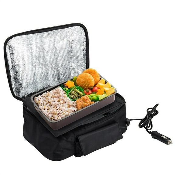 12V Car Food Warmer Portable Heated Lunch Box Reheating Food in Car,Truck,for Travel Camping Work,Black