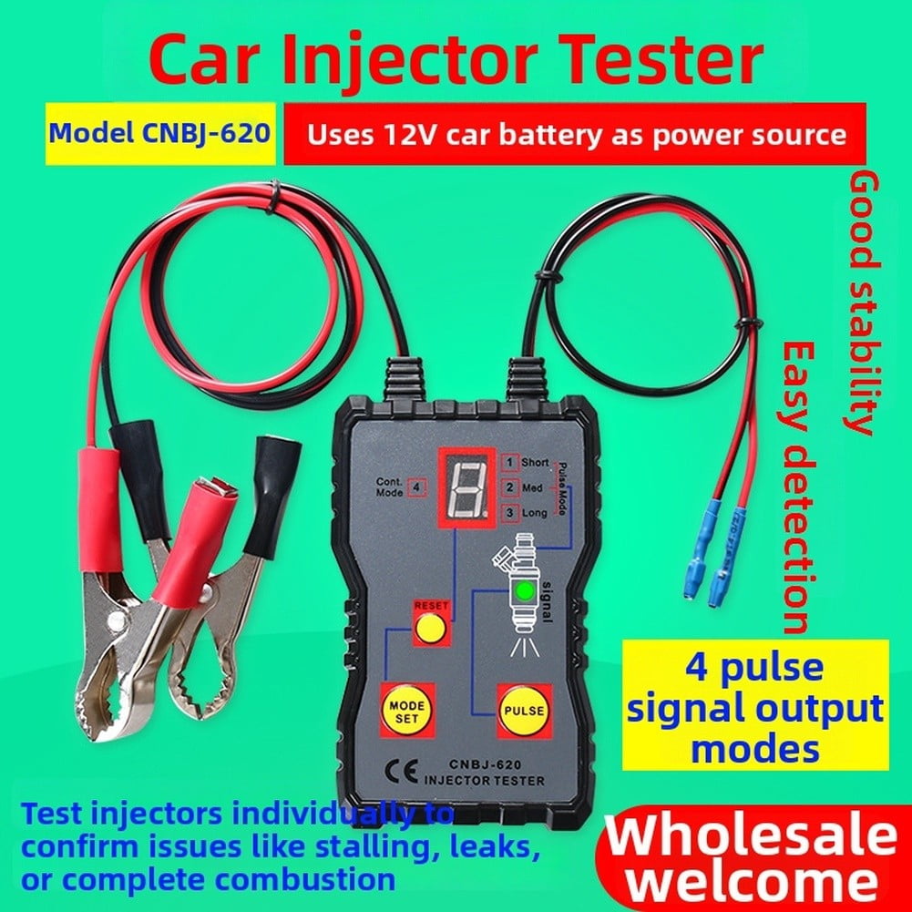 Battery Injector 12V Car Fuel Injector Tester Diagnostic Tool 620 Type With 4 Pulse ...