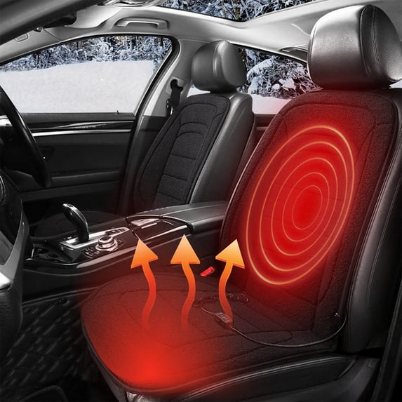 12V Car Heated Seat Cushion,Universal Winter Car Seat Warmer,45-55℃ Constant Temperature Heating Pad,Fast Heating Easy Install Seat Cover,For Cars,SUVs,Trucks,Cold Weather Driving Warmth